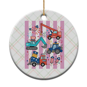 Red White And Blue Construction Crew Ceramic Ornament Patriotic Kids 4th Of July TS12 1pc Christmas Plaid Print Your Wear