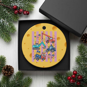 Red White And Blue Construction Crew Ceramic Ornament Patriotic Kids 4th Of July TS12 1pc Yellow Cheese Print Your Wear