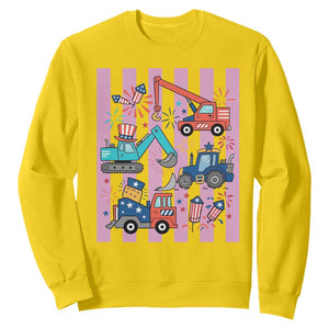 Red White And Blue Construction Crew Sweatshirt Patriotic Kids 4th Of July TS12 Daisy Print Your Wear