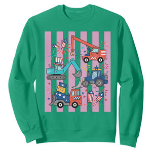 Red White And Blue Construction Crew Sweatshirt Patriotic Kids 4th Of July TS12 Irish Green Print Your Wear