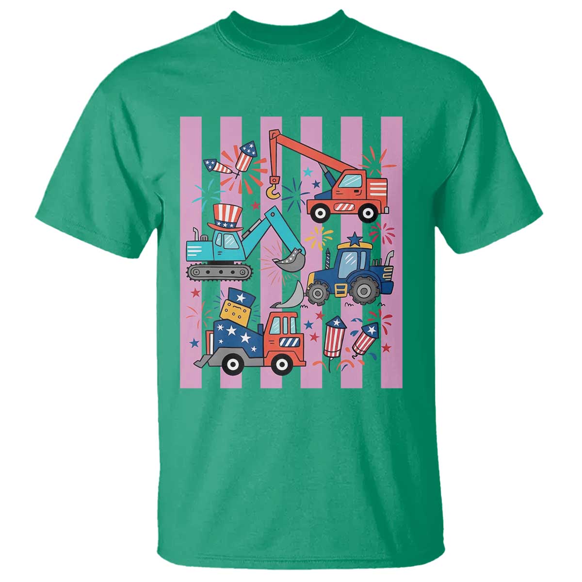 Red White And Blue Construction Crew T Shirt Patriotic Kids 4th Of July TS12 Irish Green Print Your Wear