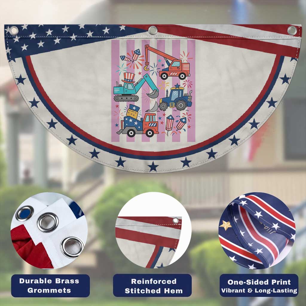 Red White And Blue Construction Crew Patriotic Fan Flag Kids 4th Of July TS12 Print Your Wear