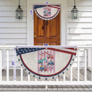 Red White And Blue Construction Crew Patriotic Fan Flag Kids 4th Of July TS12 Print Your Wear
