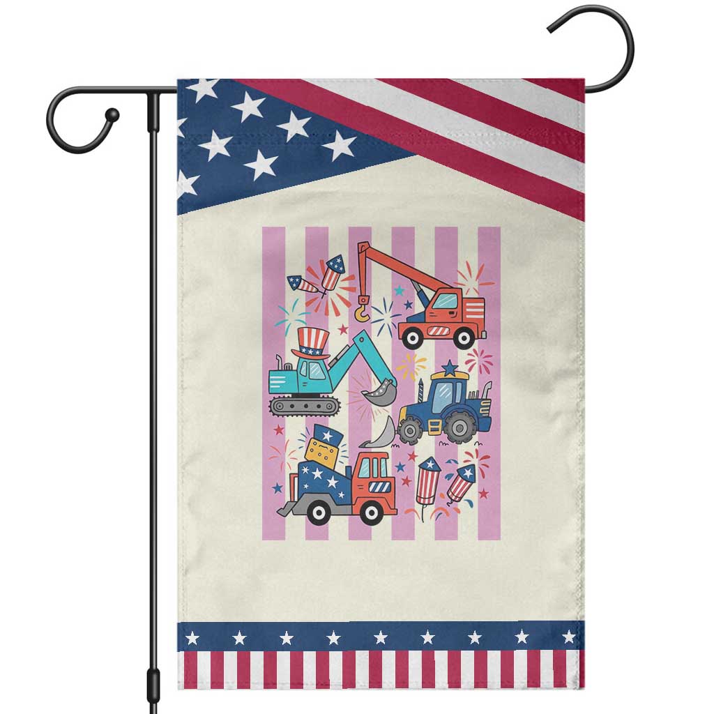 Red White And Blue Construction Crew Patriotic Garden Flag Kids 4th Of July TS12 Modern Beige Blue Print Your Wear