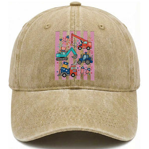 Red White And Blue Construction Crew Washed Cotton Baseball Cap Patriotic Kids 4th Of July TS12 Print Your Wear