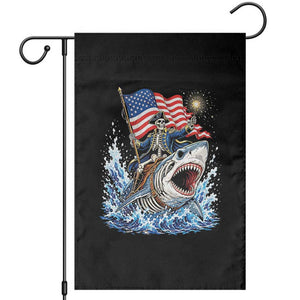 Patriotic Skeleton Pirate Riding Shark Garden Flag American Ocean Pride TS12 Black Print Your Wear
