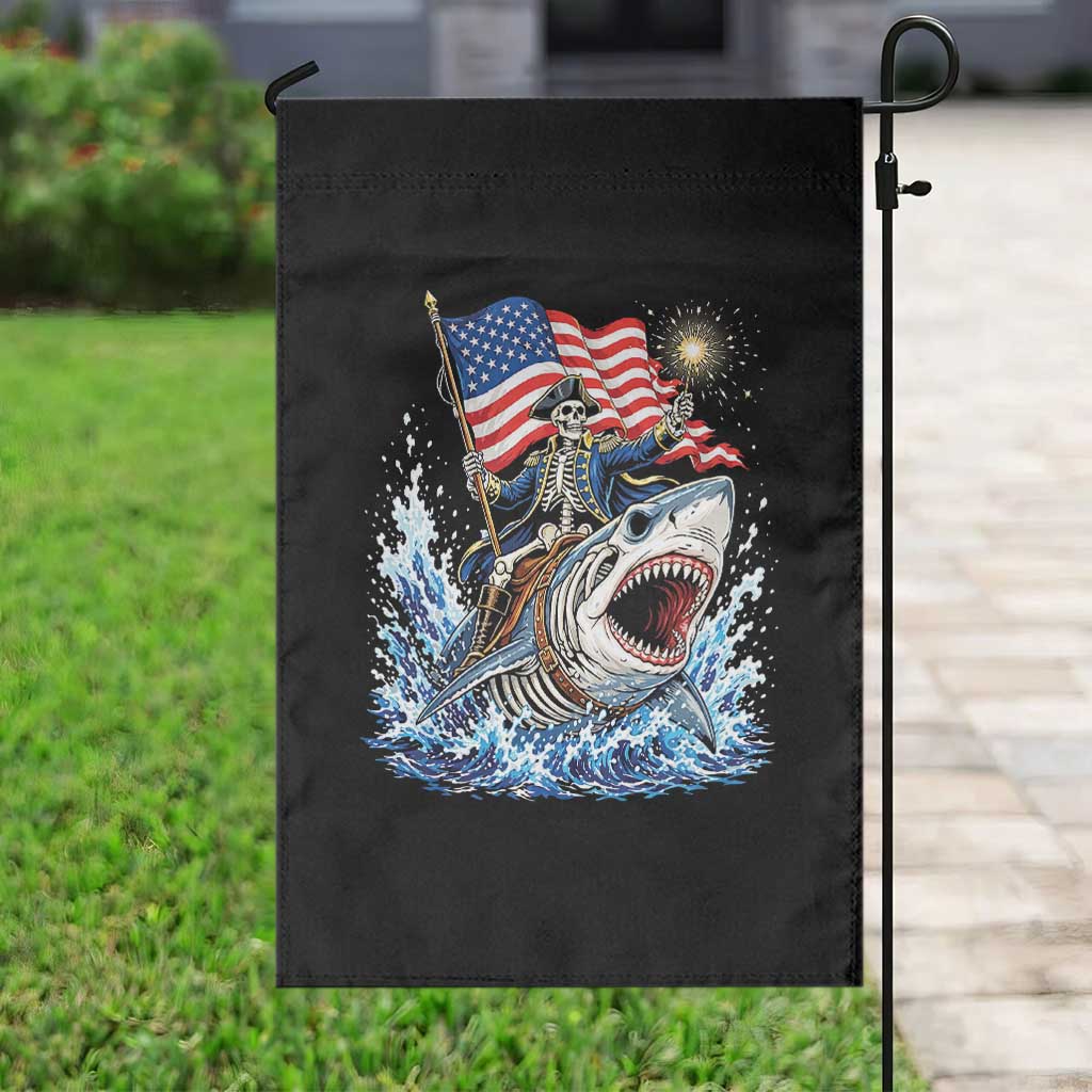 Patriotic Skeleton Pirate Riding Shark Garden Flag American Ocean Pride TS12 Print Your Wear