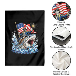 Patriotic Skeleton Pirate Riding Shark Garden Flag American Ocean Pride TS12 Print Your Wear