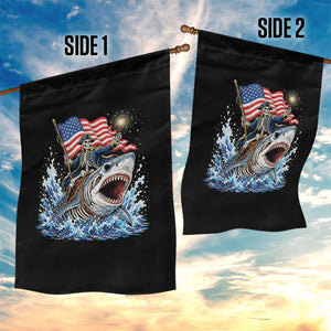 Patriotic Skeleton Pirate Riding Shark Garden Flag American Ocean Pride TS12 Print Your Wear