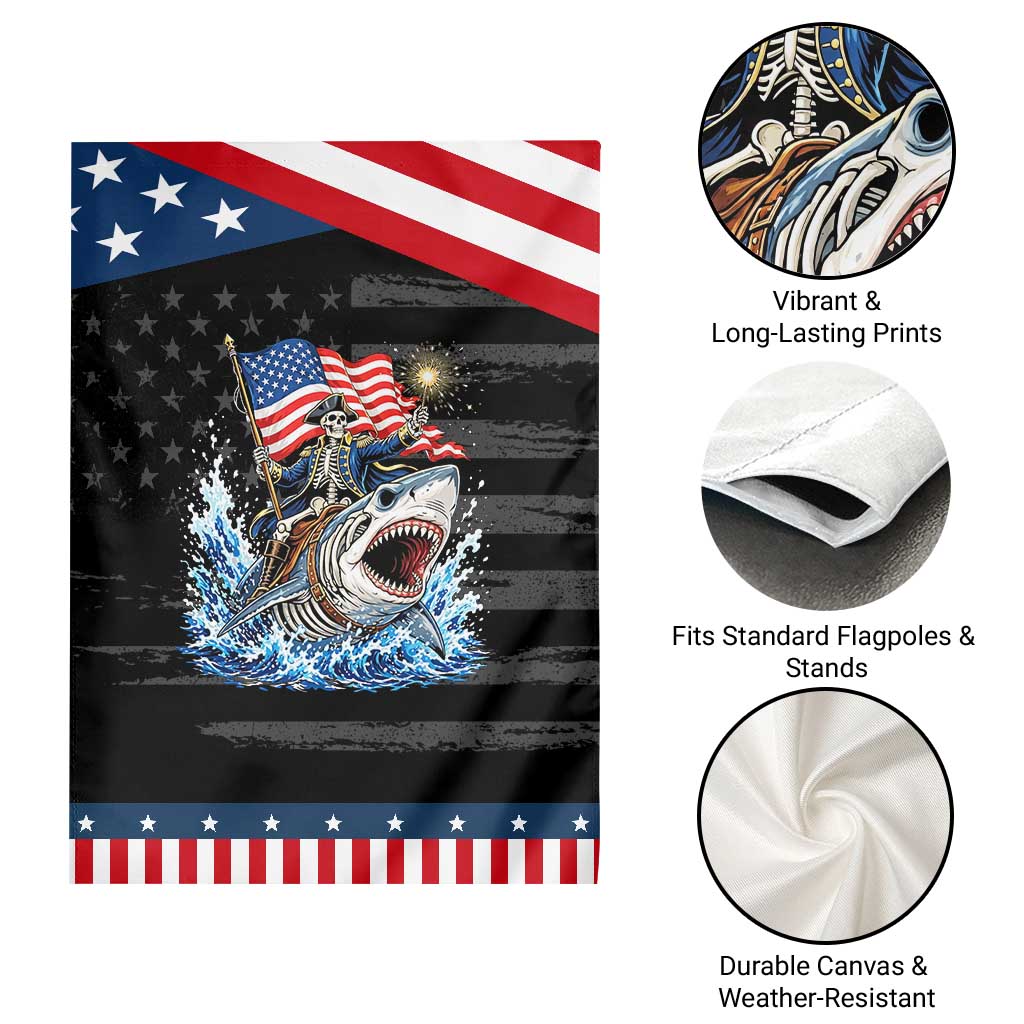 Funny Skeleton Pirate Riding Shark Patriotic Garden Flag American Ocean Pride TS12 Print Your Wear