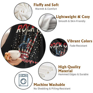 Patriotic Rocker Skeleton Hand Throw Blanket Rock On 250 Years TS12 Print Your Wear