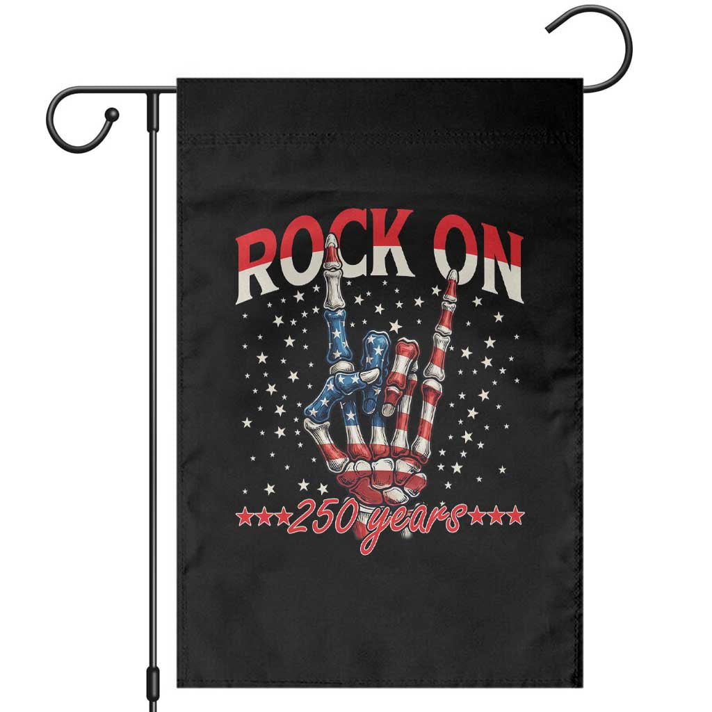 Patriotic Rocker Skeleton Hand Garden Flag Rock On 250 Years TS12 Black Print Your Wear