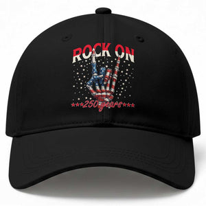 Patriotic Rocker Skeleton Hand Baseball Cap Rock On 250 Years TS12 Print Your Wear