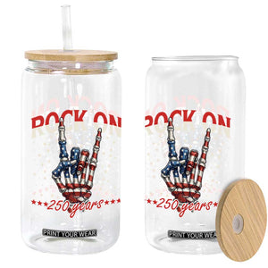 Patriotic Rocker Skeleton Hand Glass Can Rock On 250 Years TS12 Print Your Wear