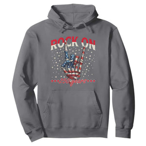 Patriotic Rocker Skeleton Hand Hoodie Rock On 250 Years TS12 Charcoal Print Your Wear