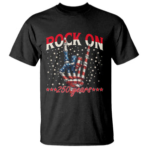 Patriotic Rocker Skeleton Hand T Shirt Rock On 250 Years TS12 Black Print Your Wear