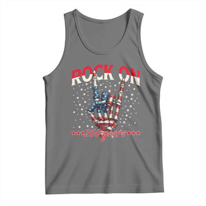 Patriotic Rocker Skeleton Hand Tank Top Rock On 250 Years TS12 Black Heather Print Your Wear