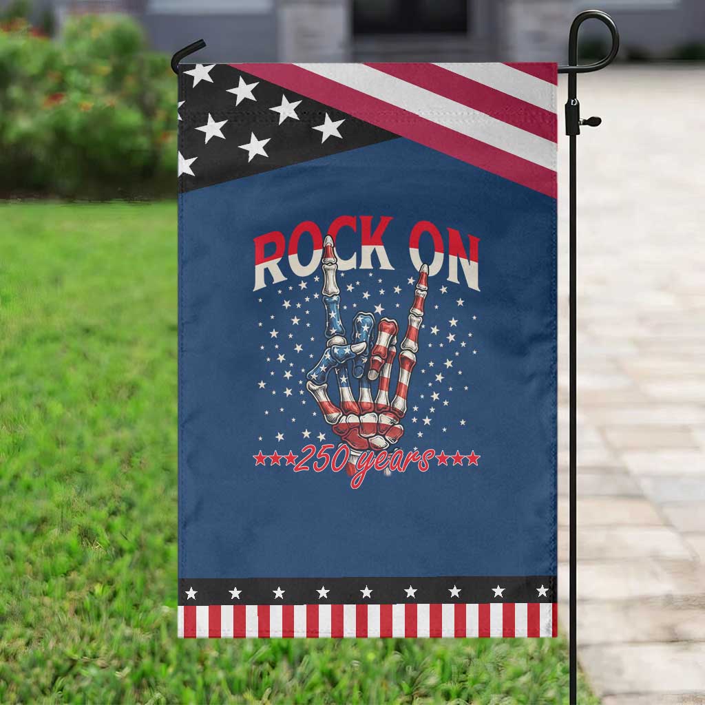 Red White Blue Rocker Skeleton Hand Patriotic Garden Flag Rock On 250 Years TS12 Classic Blue Black Print Your Wear