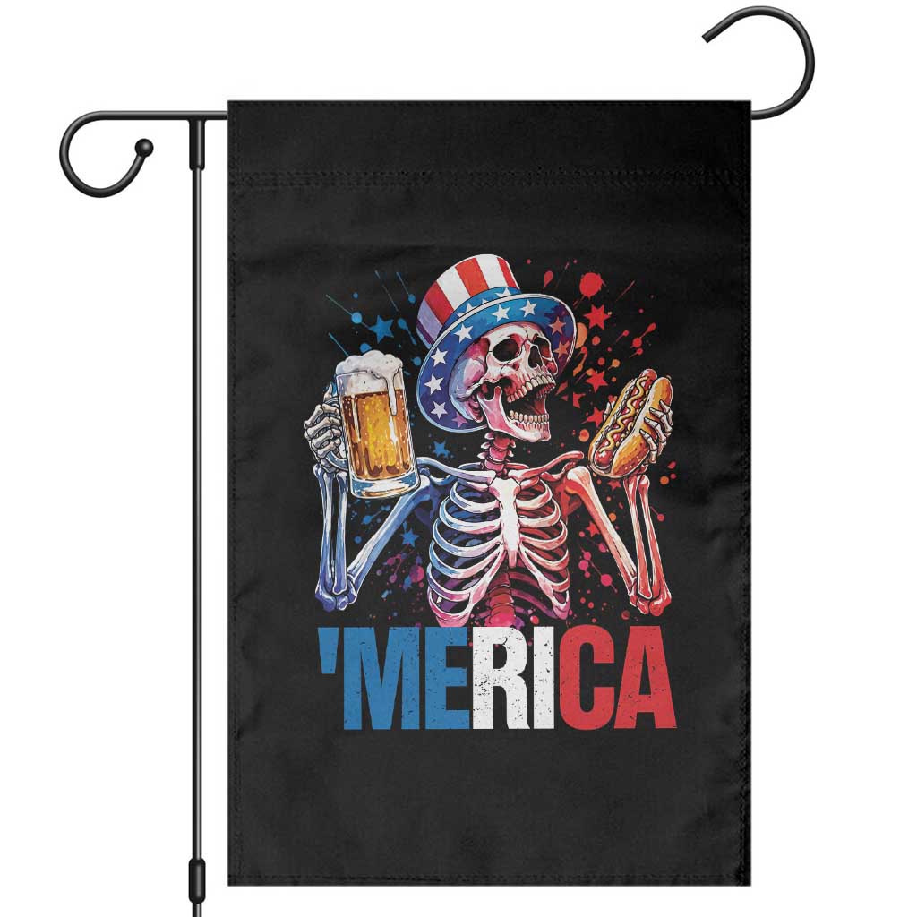 Red White And Blue Skeleton Party Garden Flag American Freedom Vibes TS12 Black Print Your Wear