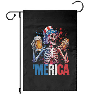 Red White And Blue Skeleton Party Garden Flag American Freedom Vibes TS12 Black Print Your Wear