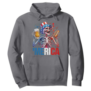 Red White And Blue Skeleton Party Hoodie American Freedom Vibes TS12 Charcoal Print Your Wear
