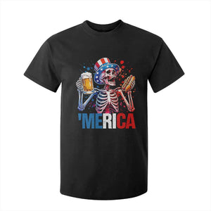 Red White And Blue Skeleton Party T Shirt For Kid American Freedom Vibes TS12 Black Print Your Wear