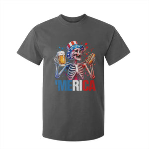 Red White And Blue Skeleton Party T Shirt For Kid American Freedom Vibes TS12 Dark Heather Print Your Wear