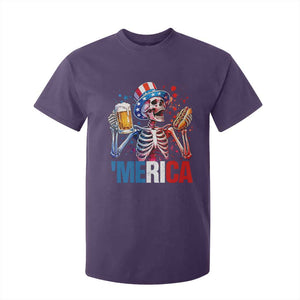 Red White And Blue Skeleton Party T Shirt For Kid American Freedom Vibes TS12 Purple Print Your Wear