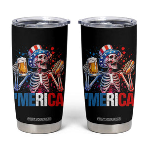 Red White And Blue Skeleton Party Tumbler Cup American Freedom Vibes TS12 Black Print Your Wear
