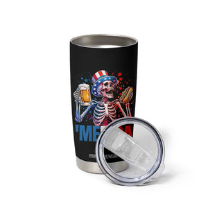 Red White And Blue Skeleton Party Tumbler Cup American Freedom Vibes TS12 Print Your Wear