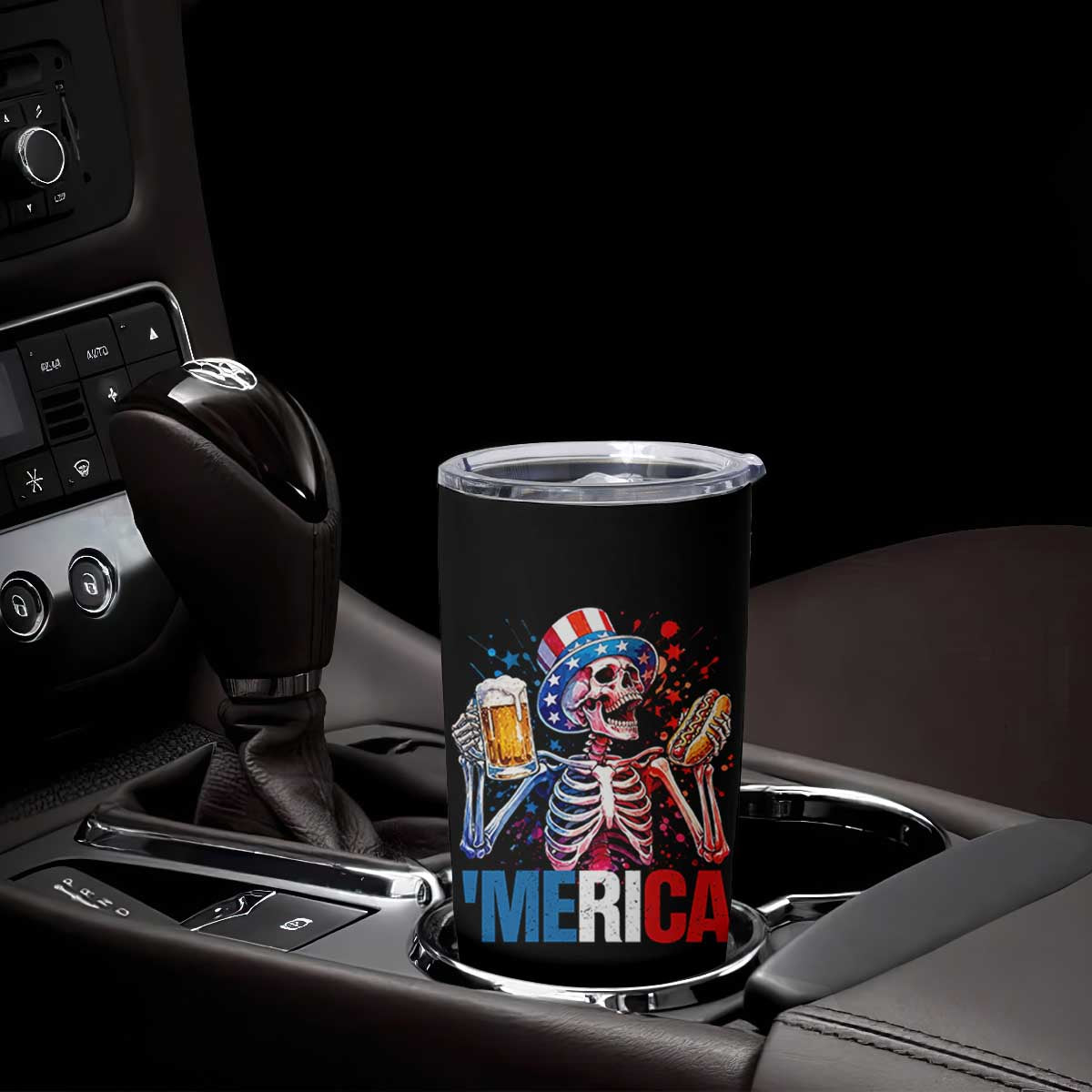 Red White And Blue Skeleton Party Tumbler Cup American Freedom Vibes TS12 Print Your Wear