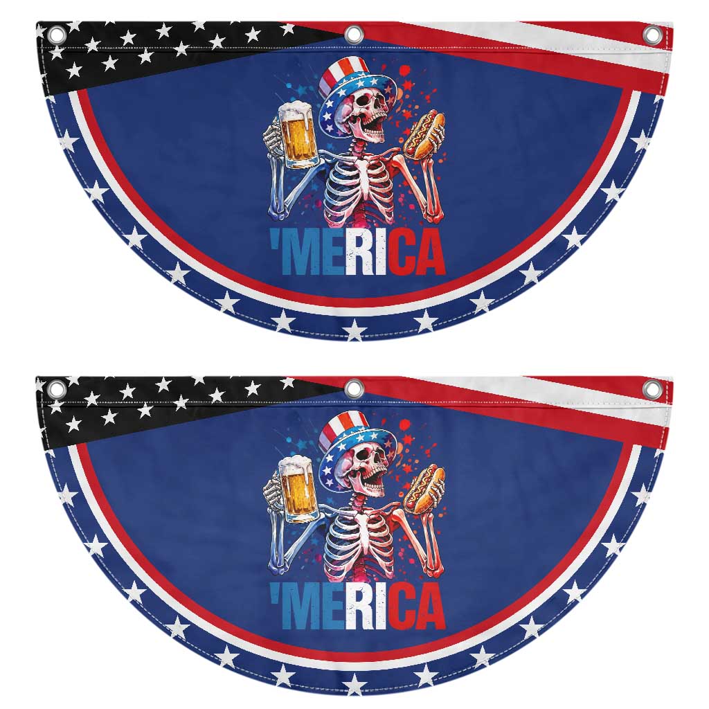 Red White And Blue Skeleton Party Patriotic Fan Flag American Freedom Vibes TS12 2pcs pack Classic Navy Print Your Wear