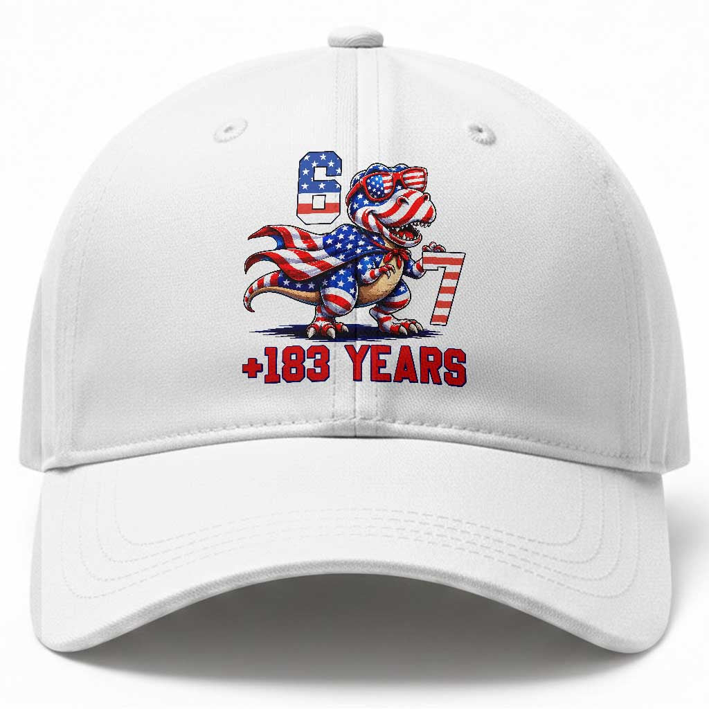 Funny 67 Meme Dinosaur American Pride Baseball Cap USA 250th Anniversary TS12 Print Your Wear