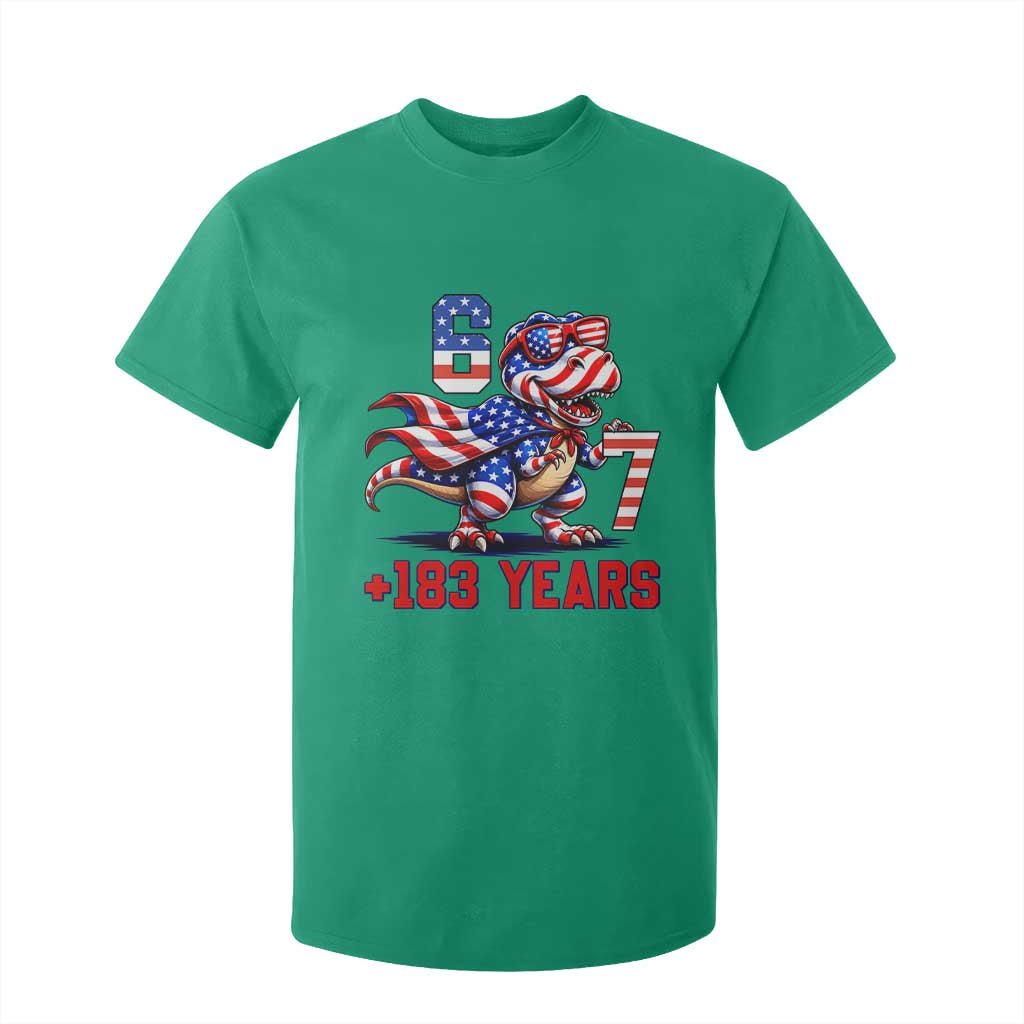 Funny 67 Meme Dinosaur American Pride T Shirt For Kid USA 250th Anniversary TS12 Irish Green Print Your Wear