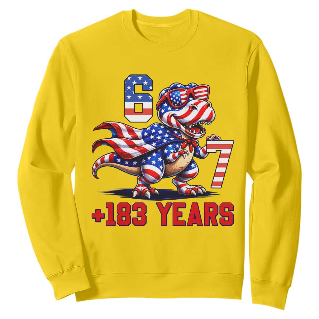 Funny 67 Meme Dinosaur American Pride Sweatshirt USA 250th Anniversary TS12 Daisy Print Your Wear