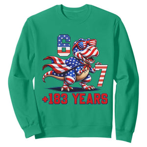 Funny 67 Meme Dinosaur American Pride Sweatshirt USA 250th Anniversary TS12 Irish Green Print Your Wear