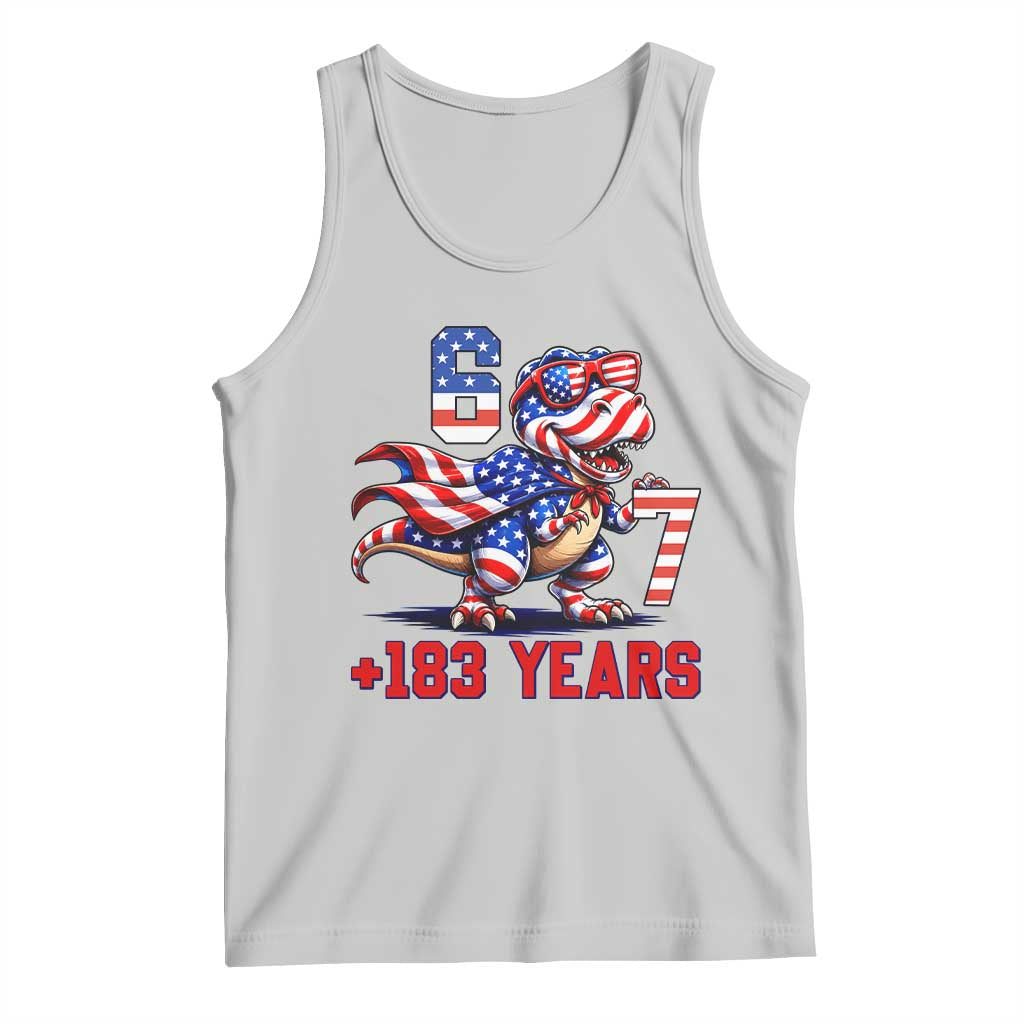 Funny 67 Meme Dinosaur American Pride Tank Top USA 250th Anniversary TS12 Ash Print Your Wear