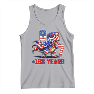 Funny 67 Meme Dinosaur American Pride Tank Top USA 250th Anniversary TS12 Athletic Heather Print Your Wear
