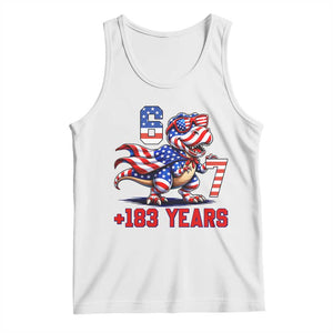 Funny 67 Meme Dinosaur American Pride Tank Top USA 250th Anniversary TS12 White Print Your Wear