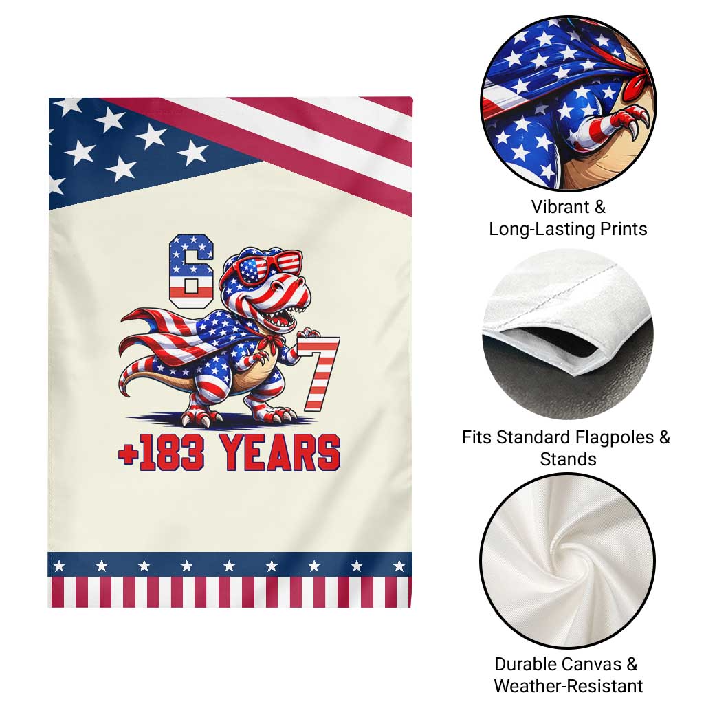Funny 67 Meme Dinosaur American Pride Patriotic Garden Flag USA 250th Anniversary TS12 Print Your Wear