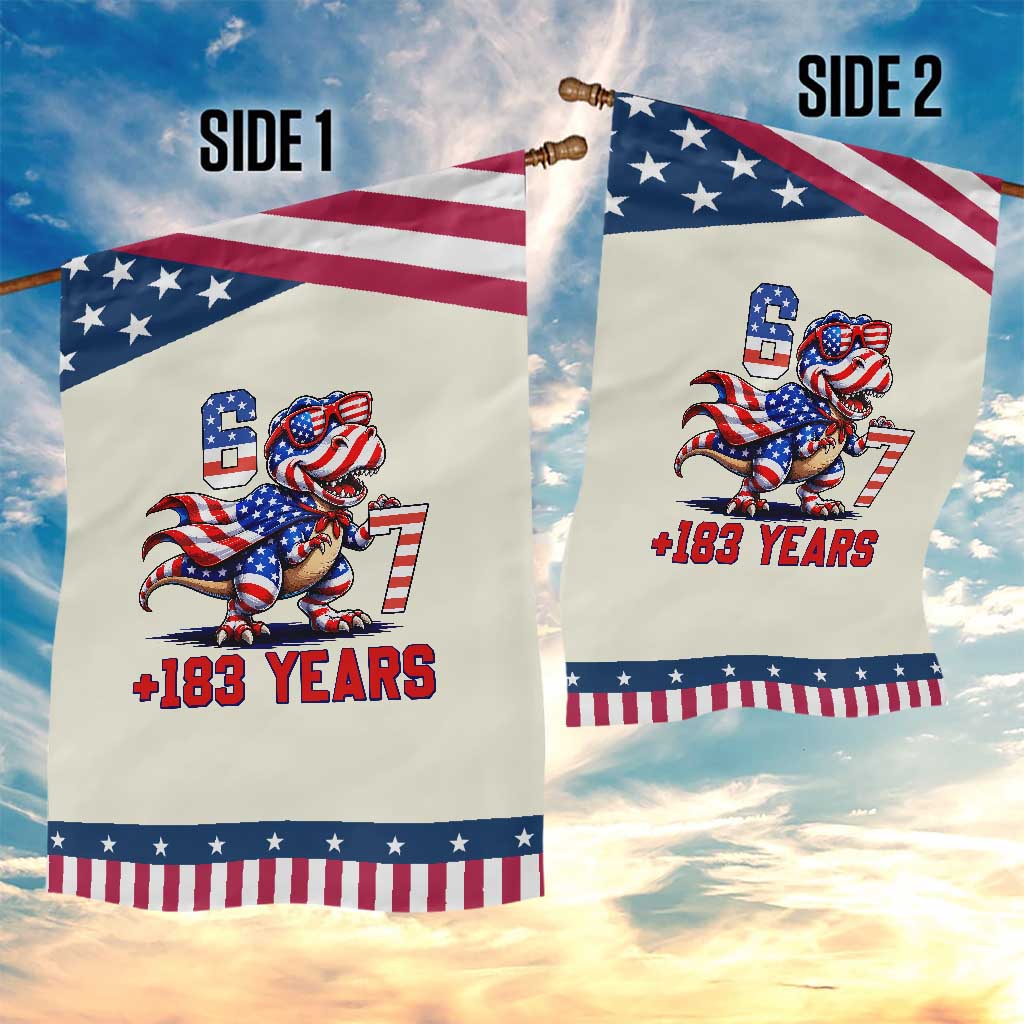 Funny 67 Meme Dinosaur American Pride Patriotic Garden Flag USA 250th Anniversary TS12 Print Your Wear