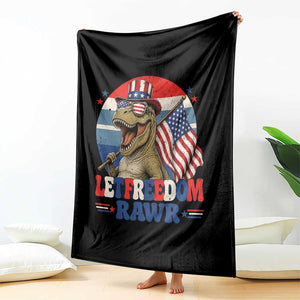 Red White Blue Dinosaur Pride Throw Blanket Let Freedom Rawr TS12 Print Your Wear