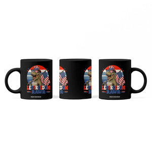 Red White Blue Dinosaur Pride Coffee Mug Let Freedom Rawr TS12 Print Your Wear