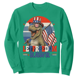 Red White Blue Dinosaur Pride Sweatshirt Let Freedom Rawr TS12 Irish Green Print Your Wear