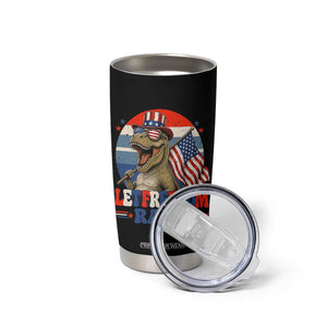 Red White Blue Dinosaur Pride Tumbler Cup Let Freedom Rawr TS12 Print Your Wear