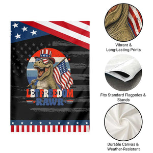Red White Blue Dinosaur Pride Patriotic Garden Flag Let Freedom Rawr TS12 Print Your Wear