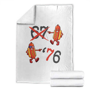 Funny 67 Meme Hot Dog Lover Throw Blanket USA 250 BBQ Celebration TS12 White Print Your Wear