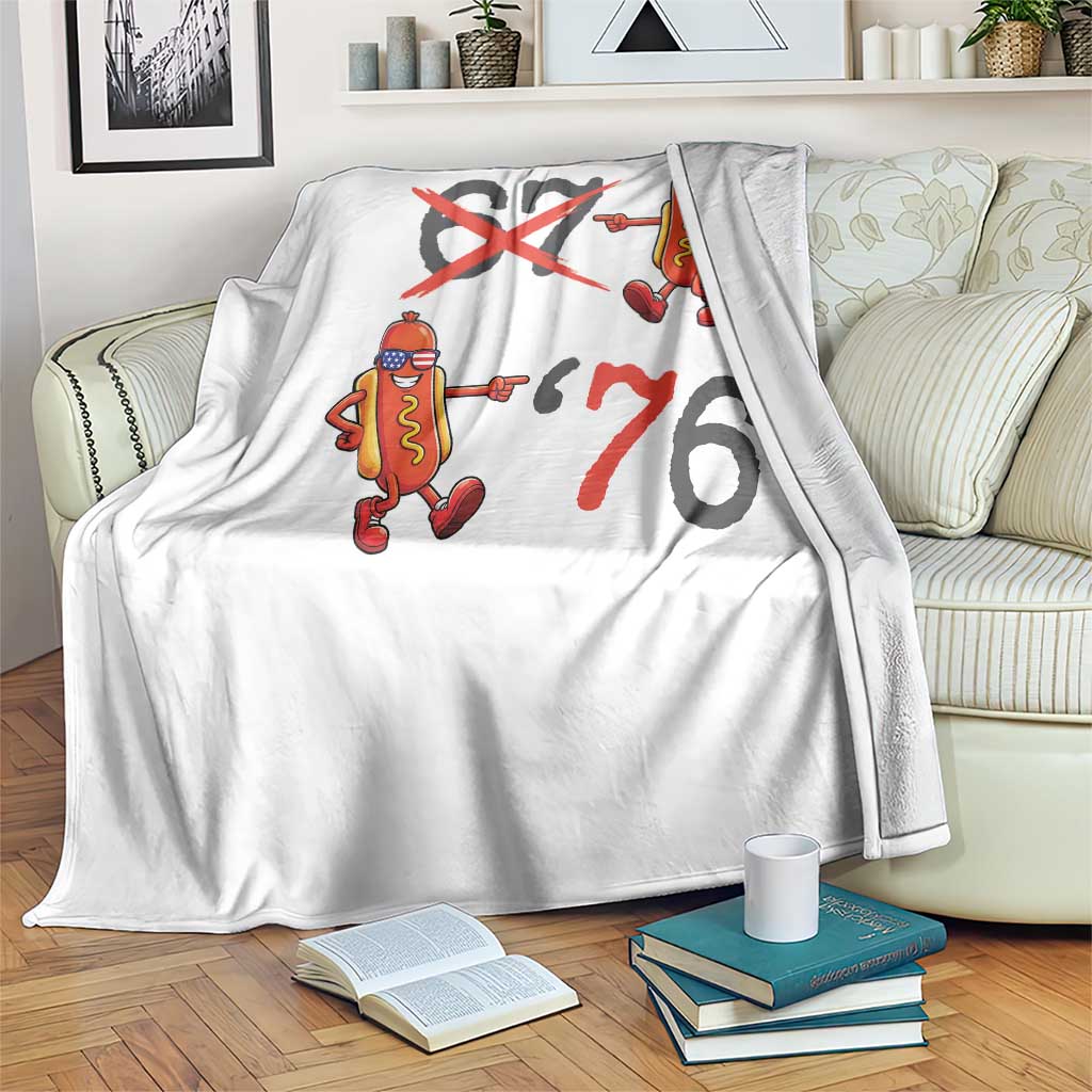 Funny 67 Meme Hot Dog Lover Throw Blanket USA 250 BBQ Celebration TS12 Print Your Wear