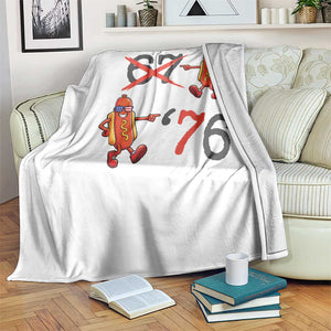 Funny 67 Meme Hot Dog Lover Throw Blanket USA 250 BBQ Celebration TS12 Print Your Wear