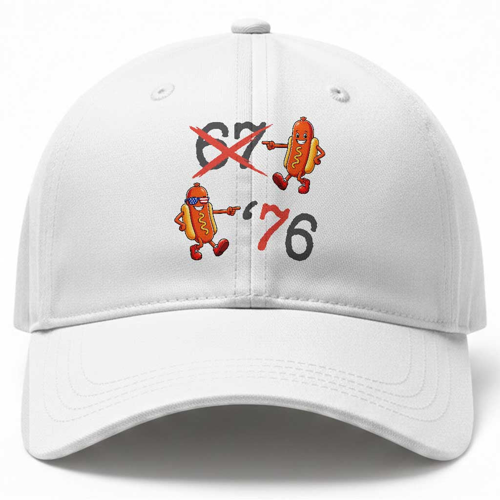 Funny 67 Meme Hot Dog Lover Baseball Cap USA 250 BBQ Celebration TS12 Print Your Wear